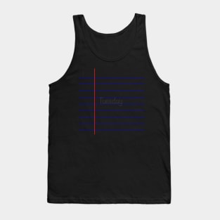 Tuesday- Lined Paper Tank Top